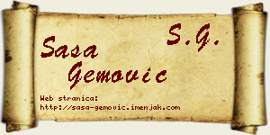 Saša Gemović vizit kartica